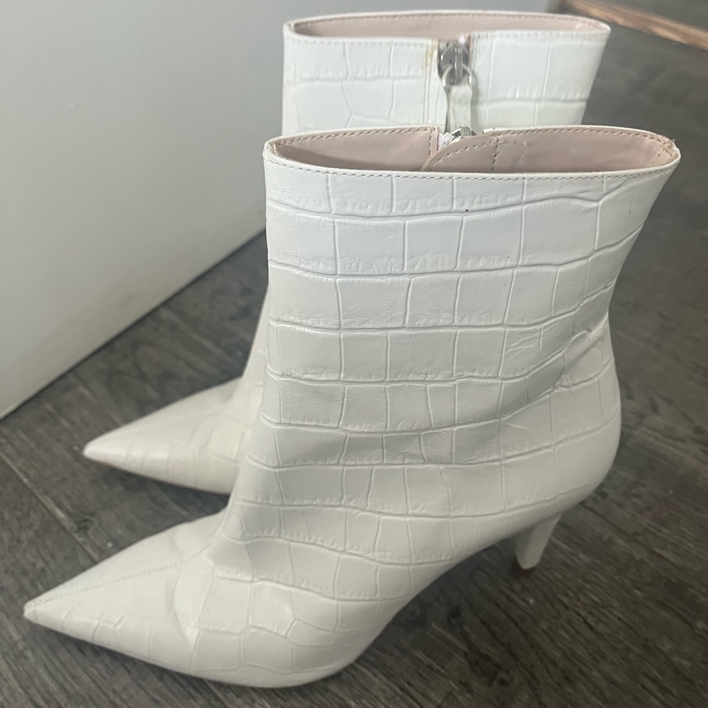 Pointy White boots